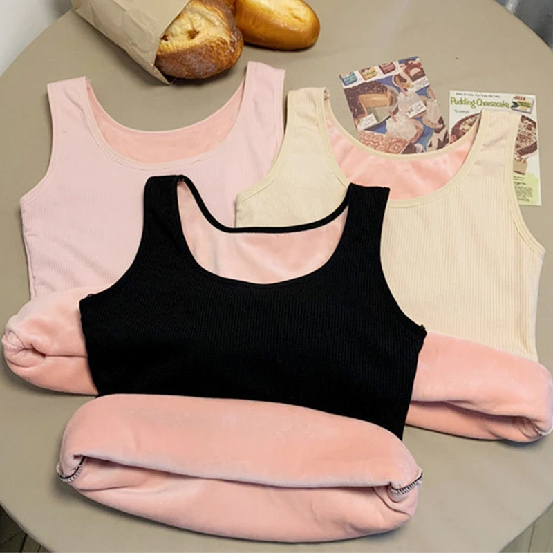 Description Picture 6 of itemWinter Keep Warm Women With Velvet Thermal Vest Ladies Slim Corset O-Neck Sleeveless Female Sexy Tops Ladies Camis Underwear