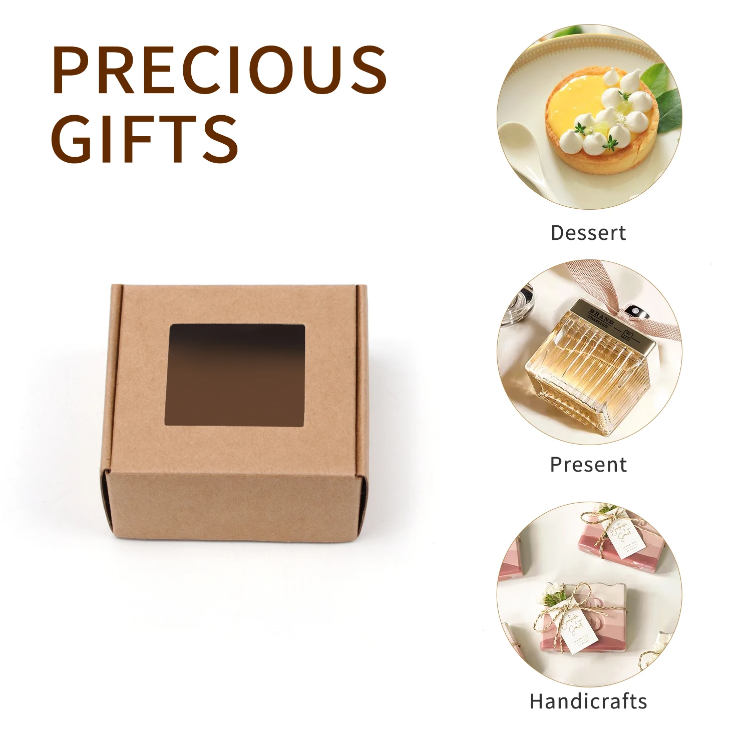 50pcs Multifunction Kraft Paper Box Brown Cardboard Handmade Soap Box White  Craft Paper DIY Gift Box Black Packaging Jewelry Box