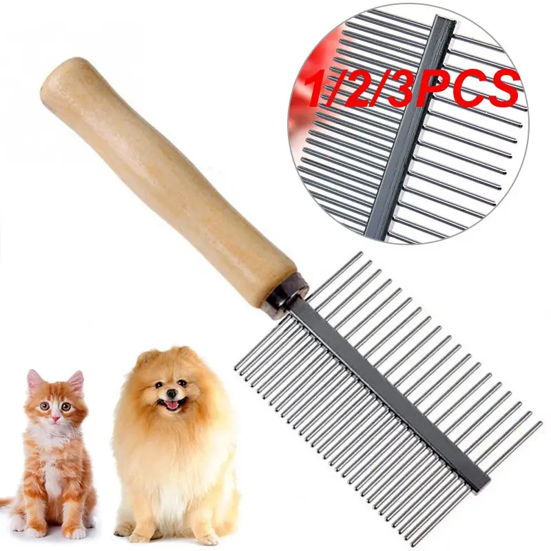 1/2/3Pcs Pet Knot Trimmer Brush Dog Cat Knot Remover Pettine Pet Grooming Tool Ideale Per Animali A Pelo Lungo Riccio Manico In Legno