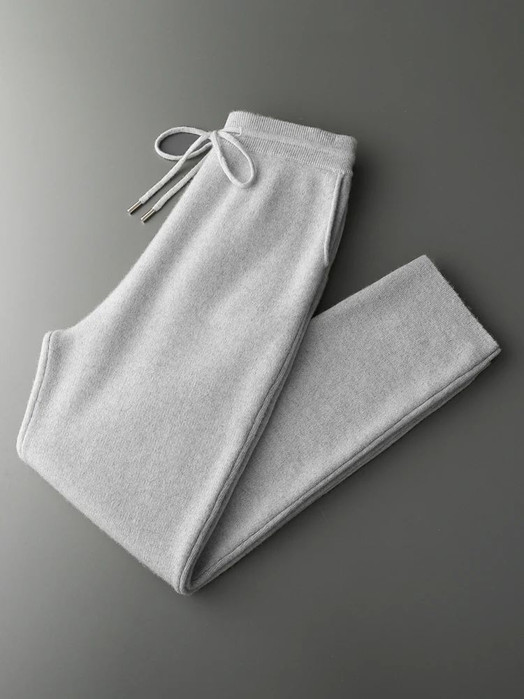 Men 100% Cashmere Sweater Suit Mock Neck Zipper Pullover Cashmere Pants Autumn Winter Thick High Quality Cashmere Knitwear Tops 3