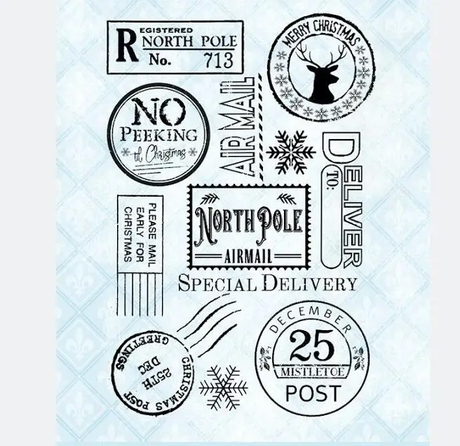 Christmas post Transparent Silicone Clear Rubber Stamp Cling Diary Scrapbooking DIY clear stamps clear rubber stamps christmas cutting dies and stamps