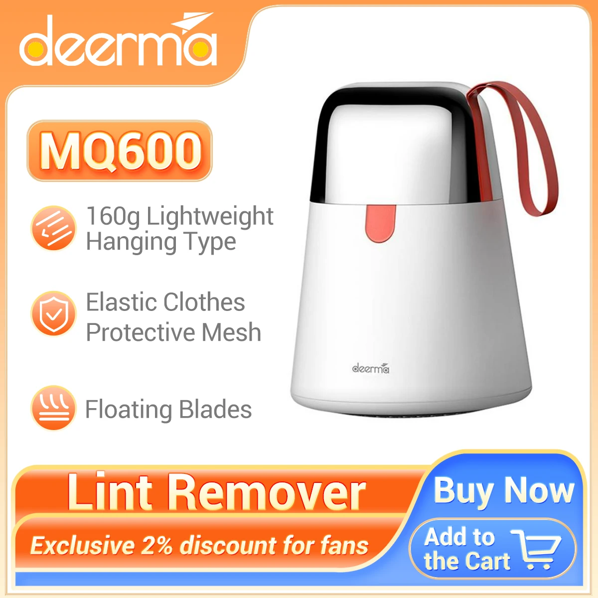 Deerma MQ600 Hair Ball Trimmer, Lint Remover Shaver For Clothing