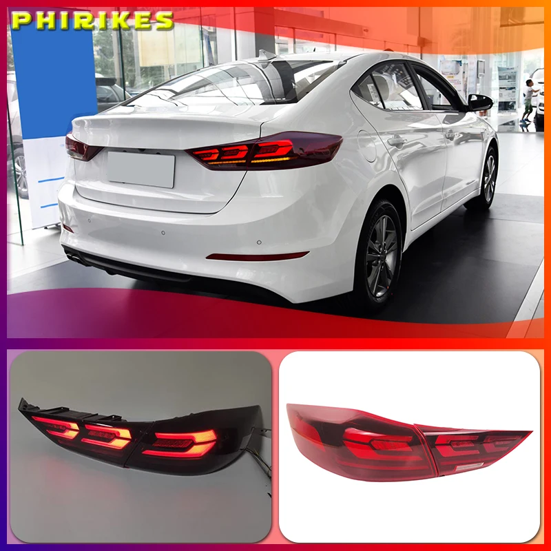 

Car Styling LED Complete Tail Lamp for Hyundai Elantra Taillights 2016-2019 Rear Light DRL+Turn Signal+Brake+Reverse light