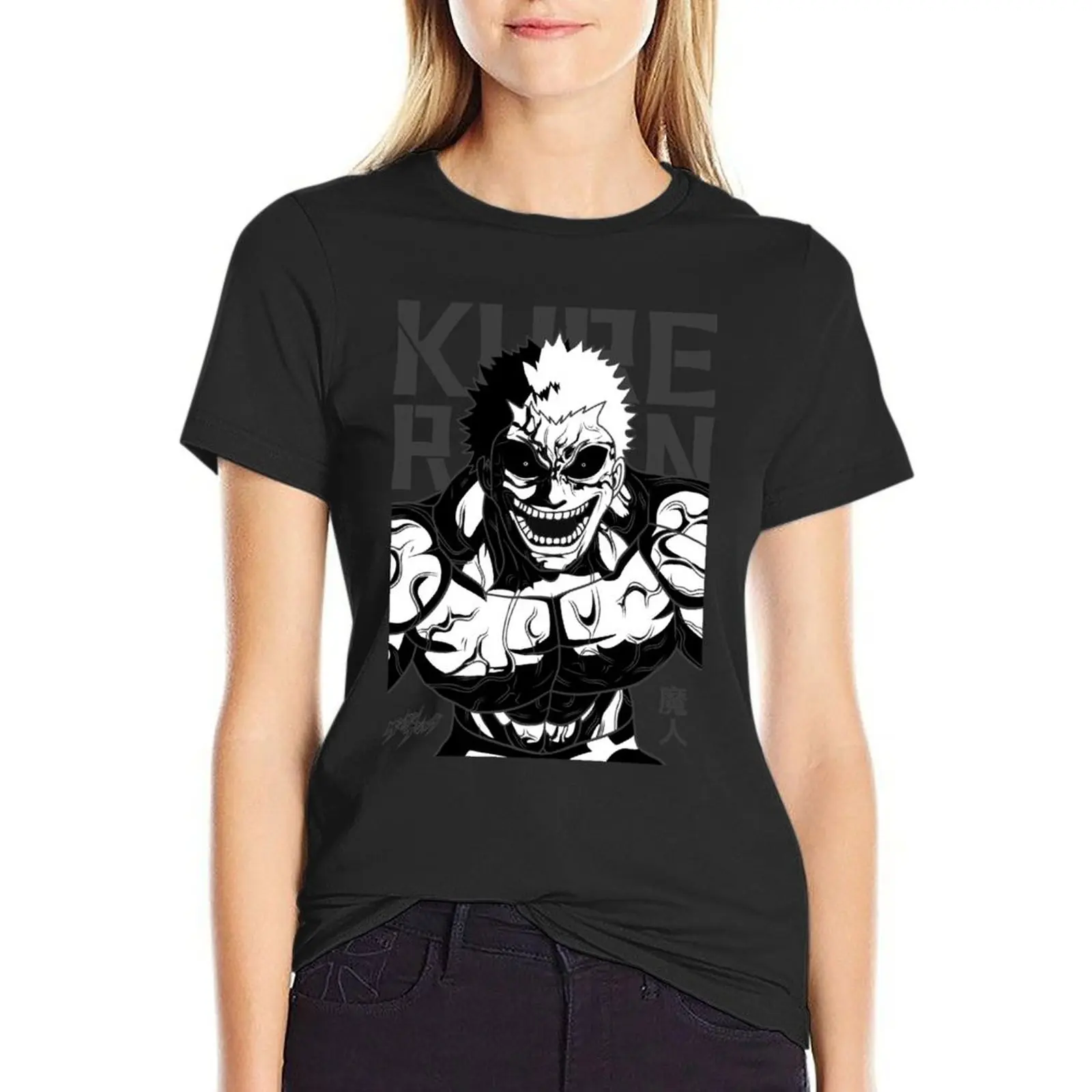 Raian Kure The Devil - Kengan - Ashura - Omega Manga Anime Design T-Shirt Tees Plus Size Top Top Camicie Gatto Per Le Donne