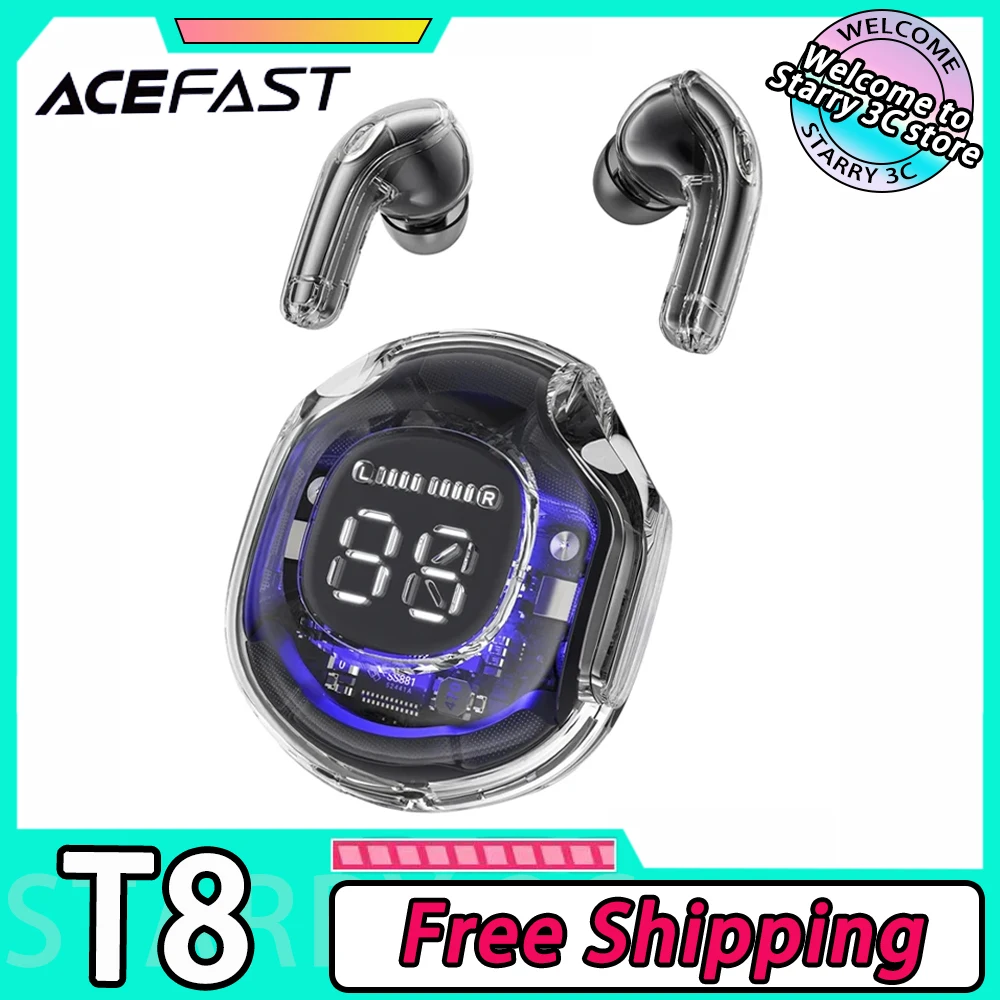 

Original Acefast T8 02 Earphone Wireless Bluetooth 5.3 TWS In-Ears Earbuds ENC Noise Reduction Earphones Outdoor Headphones Gift