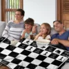 Chess Board Flannel Fleece Throw Blanket Grid Checkered Pattern Warm Lightweight Bed Couch Blanket Black and White 6