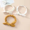 Children Pure Cotton Rabbit Ears Headband Europe and America Girls Top Knot Baby Hairband Kid's Ribbon Bows Hair Accessories 3