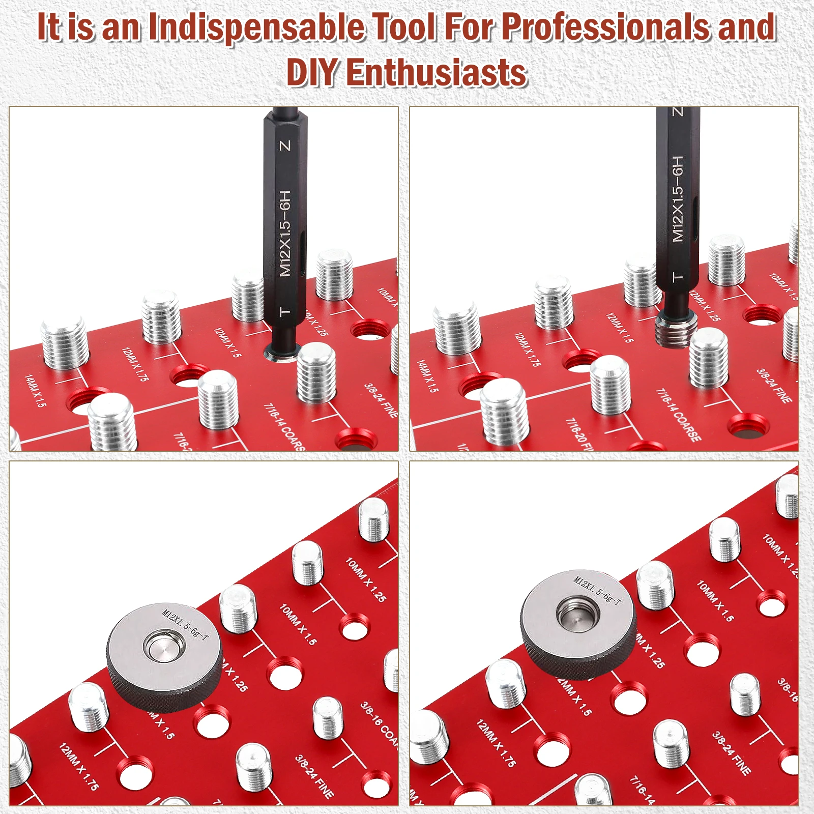 Description Picture 5 of item28 Nut and Bolt Thread Checker Bolt Size and Thread Gauge Bolt and Nut Identifier Gauge Screw Size Identification Measuring Tool
