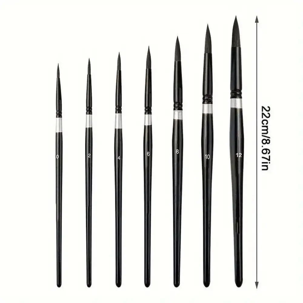 Round Squirrel Hair Paint Brushes 3