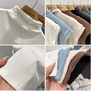 2025 تي شيرتات قصيرة الاكمام المرأة الصلبة بسيطة عادية لينة كل مباراة الأساسية بلايز تيز الصيف موضة نحيل القمم أسود أبيض 6