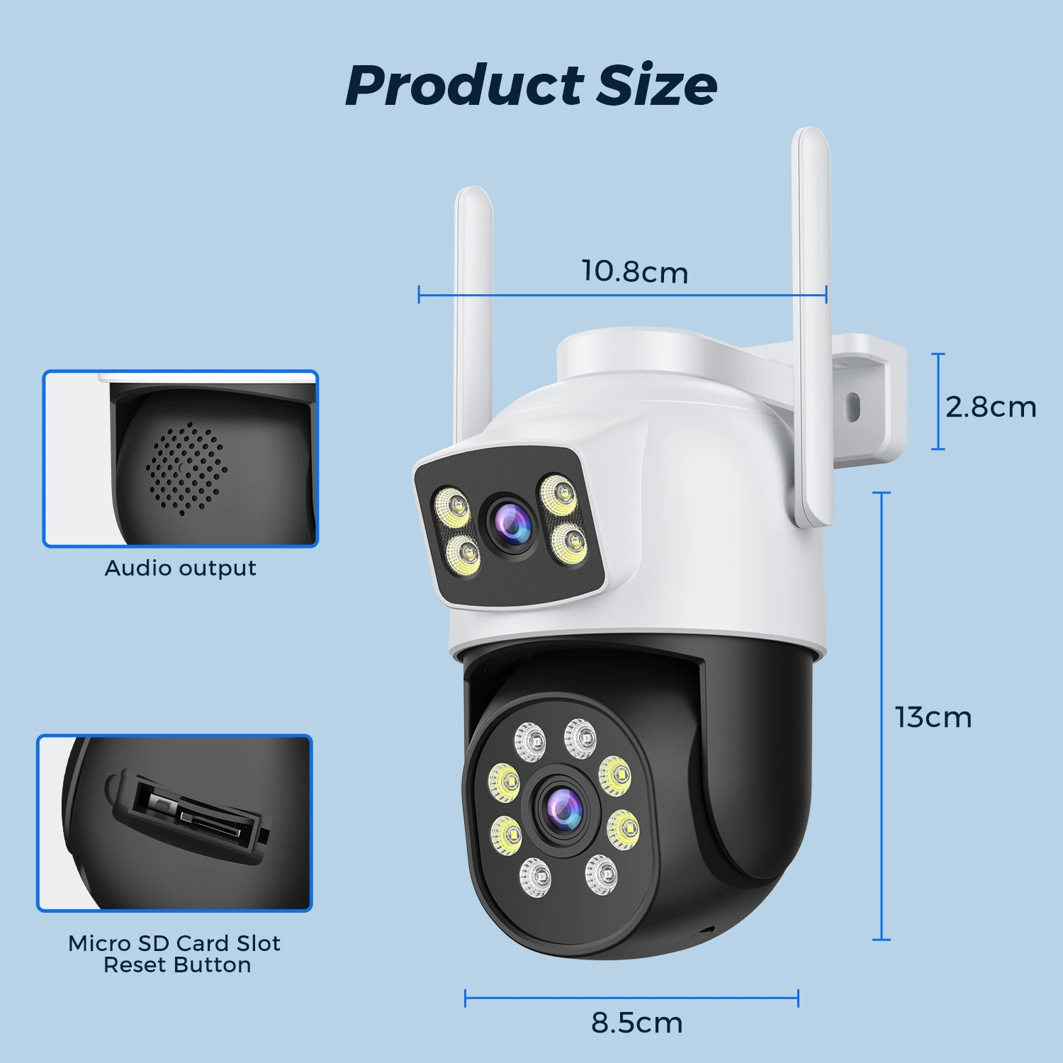 8MP PTZ 5G HZ Wifi Camera Night Vision Human Detection 10MP Outdoor CCTV Wifi Su