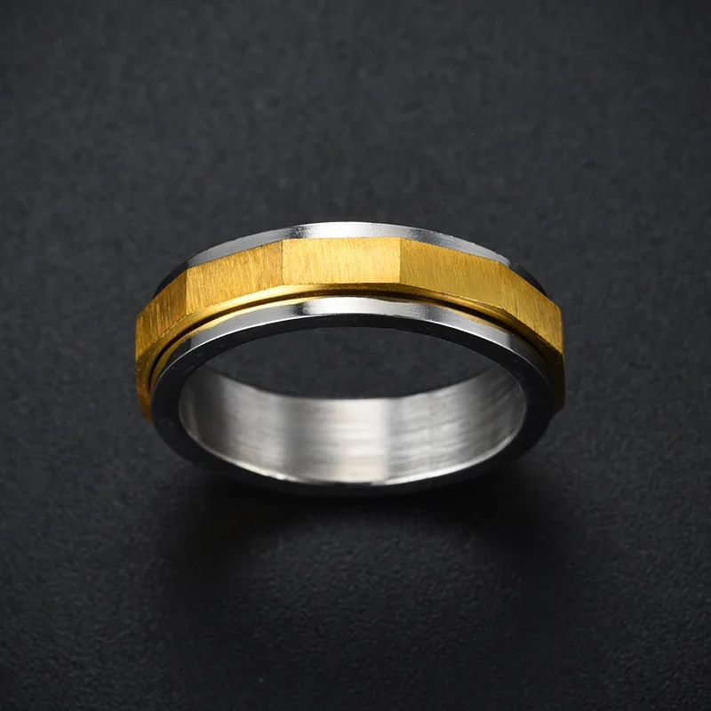 Anxiety Fidget Rings For Men Homme Stainless Steel Spinner Minimalist Rhombus Section Couple Ring Lover Gift Engagement wedding rings finger rings engagement rings zircon rings couple rings crystal rings stainless steel rings metal rings fidget rings