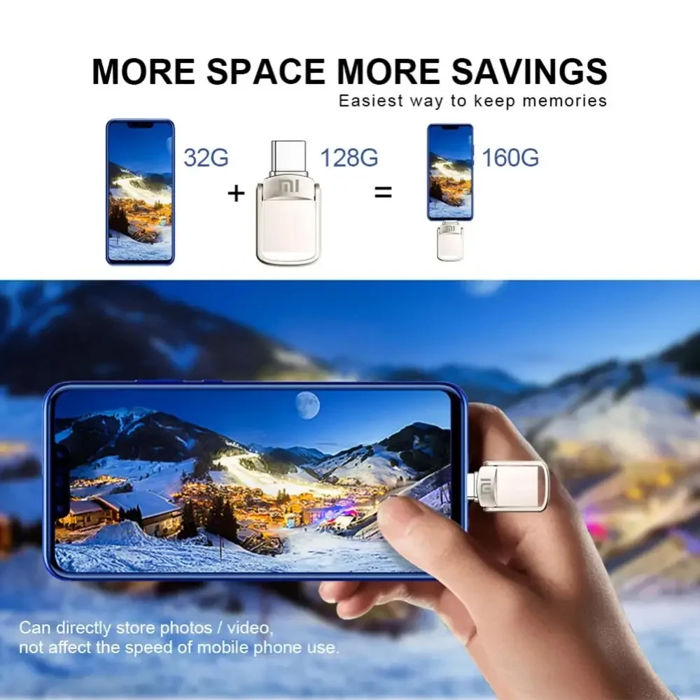 메탈 USB 플래시 드라이브 128GB 고속 타입 C U 디스크 펜드라이브 256GB 512GB 라이트닝 USB 3.0 메모리 스틱 (애플 맥북, 휴대폰용)
