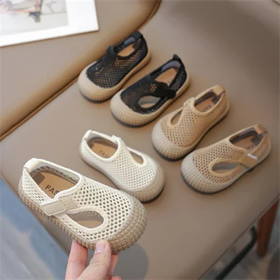 Children's net surface breathable soft sole comfortable casual sandals, boys and girls 2024 summer new casual sports sandals 2