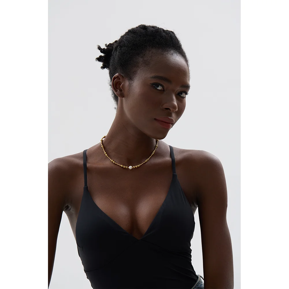 Yhpup Waterproof 18K Gold Plated Necklace Women