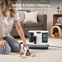 Nettoyeur de tapis Lubluelu V8 à fonction chauffante instantanée, aspiration puissante de 15 Kpa, version améliorée à eau chaude, machines portables de nettoyage de tapis pour taches d'animaux avec outils de nettoyage et auto-nettoyage pour voiture/canapé/tapis/taches 4