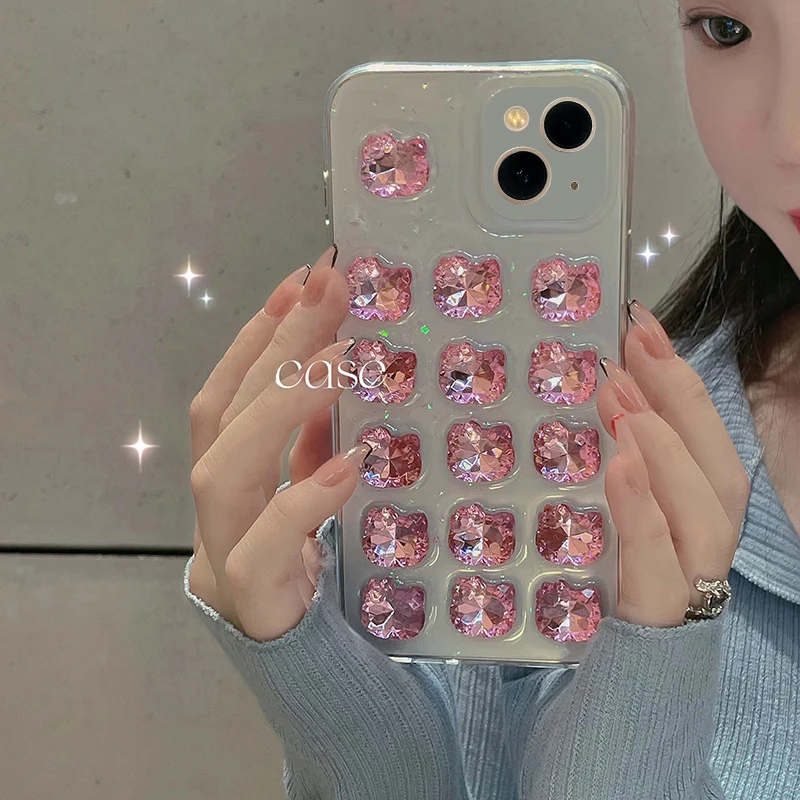 Case Iphone Cat Glitter Luxury Phone Case Cute Cats Silicone Cat 3d