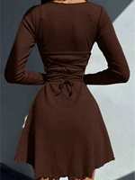 Women's Sexy Club Long Sleeve Mini Bodycon Dress Suitable For Nightclub, Family Party, Vacation, Leisure - Image 2