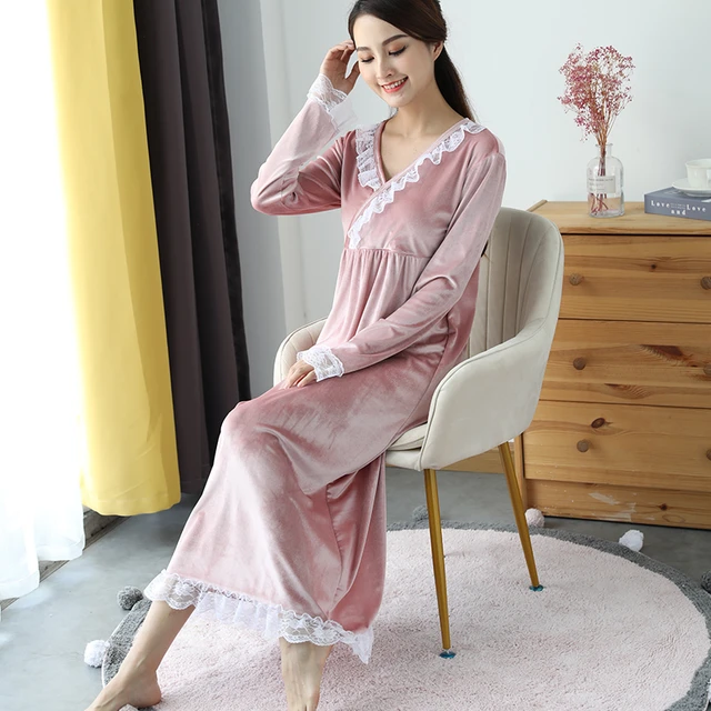 WILDSELF Hosiery Cotton Full Sleeves Night Gown/ Nighty/ Maxi for Summer