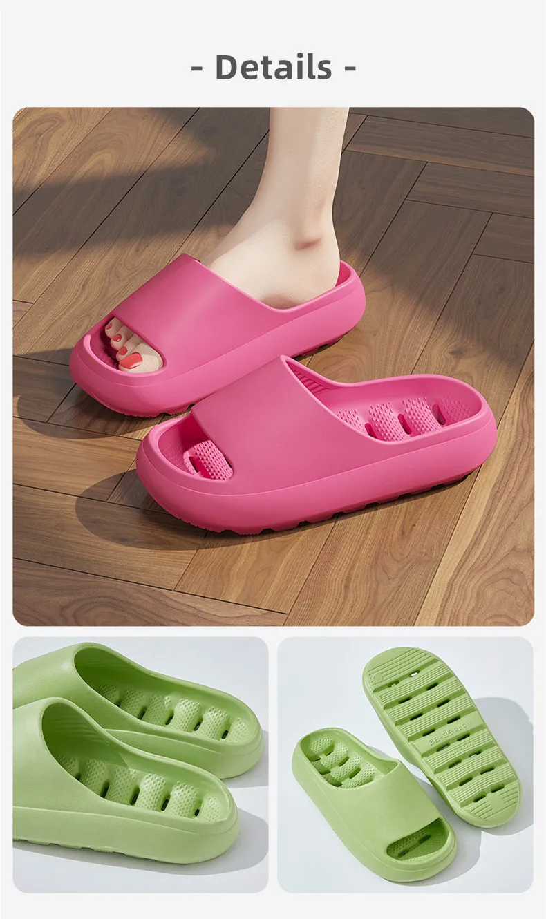 Eva Perforated Shower Slippers Non-slip Summer Slides For Unisex_voghion.com