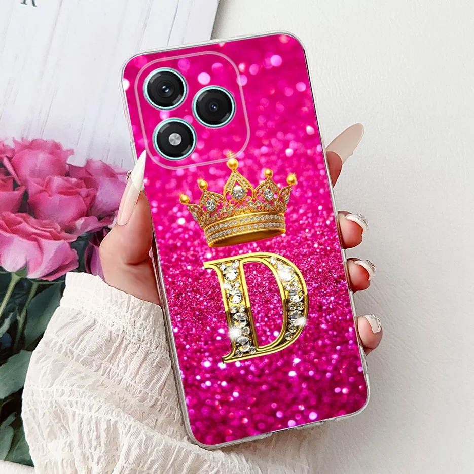Elegant Crown Letters Silicone Phone Case - Soft 6.7'' Cover