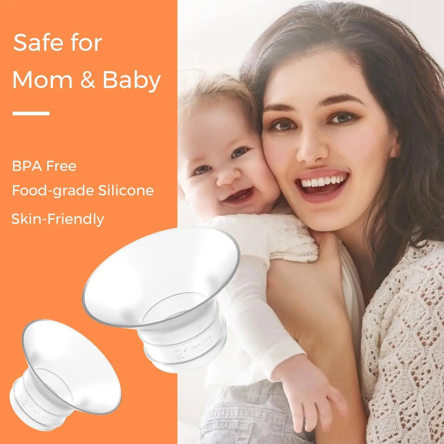 Flange Inserts Compatible with Momcozy M5/M6/S12 Pro/S9 Pro/V1/V2,Spectra,Medela,Elvie, Willow,Lansinoh,24mm Breast Pump Parts
