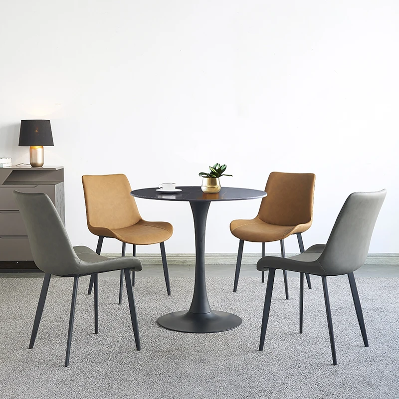 Simple business slate negotiation table and chair combination, meeting guests creative leisure one table four chairs negotiation the combination of office tables and chairs is simple and modern for four people