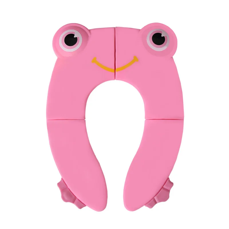Baby Travel Folding Potty Seat, Portable Large Potty Training Pad, Non Slip Silicone Toilet Seat Cover for Kids Boys & Girls 3