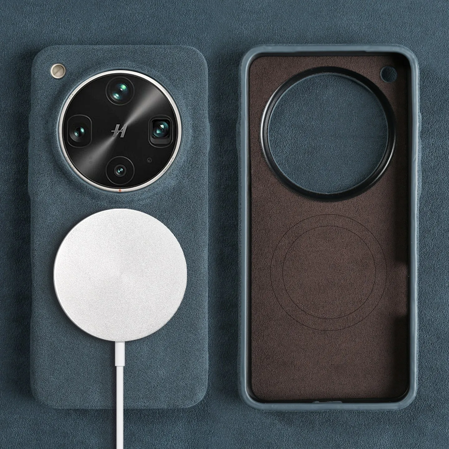 Premium Full Coverage Magnetic Case with Alcantara and Magsafe Compatibility - Supercar Suede Finish