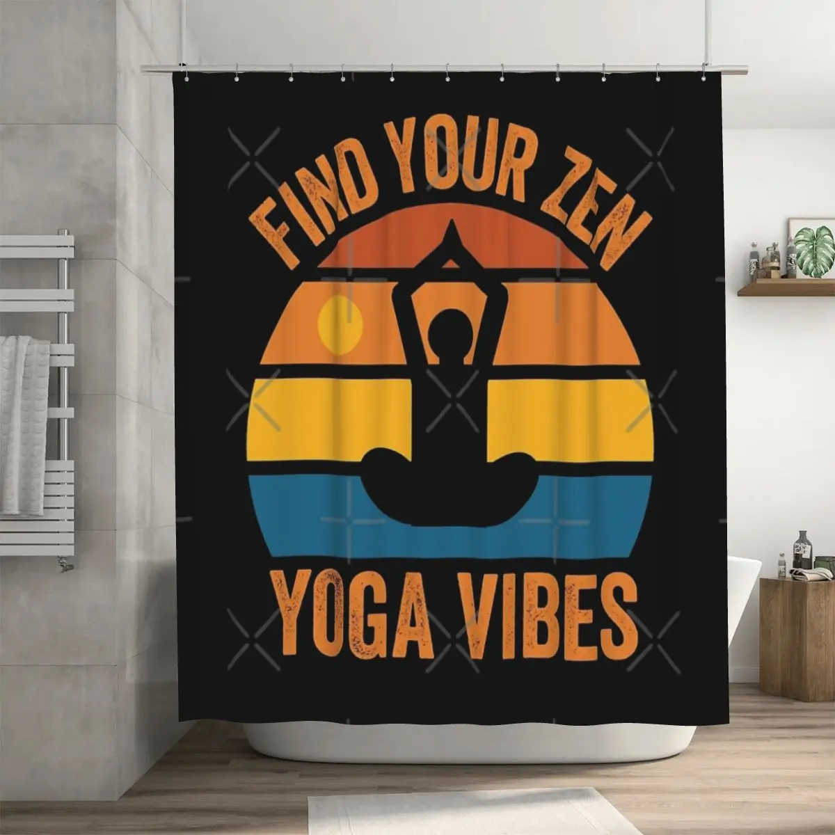 

Дзен, йога Vibes-фитнес-Медитация внутренняя душевая занавеска 72x72 дюйма с крючками, индивидуальный узор, защита конфиденциальности