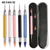 Dual-ended Nail Art Dotting Pen Set With 2 Replaced Heads Rhinestone Beads Studs Picker Wax Pencil Brush Nails Art Tools 1