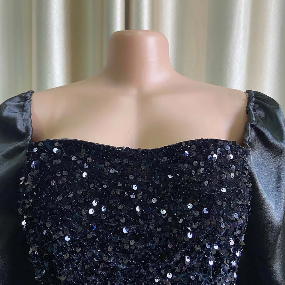 Plus Size Women Sequin Dress Chic Party Dress Female Fashion Elegant Evening Robe Casual Luxury Birthday Clothes New Outerwear