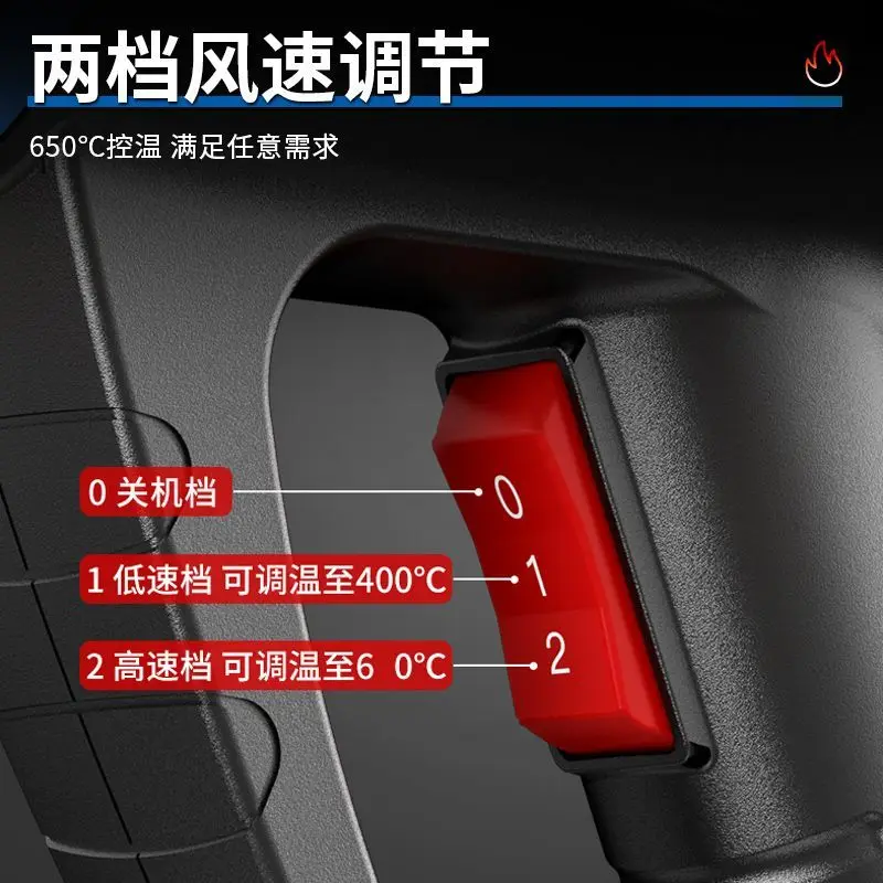 Hot Air Gun High Power 2000w Baking Gun Film Small High Temperature Digital Display Hot Air Fan