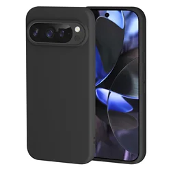 Liquid Silicone Shockproof Phone Case - Premium Protection Cover for Google Pixel 9 Pro XL (Black)