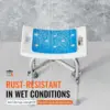 Shower Chair for Inside Shower, Adjustable Height Stool with Crossbar Support, Shower Seat for Shower, Tub, Non-Slip Bench 4