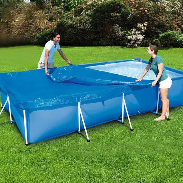 Téglalap Medence Burkolat Porálló Napsugár Úszómedence Könnyű Készlet Felfújható Medencéhez A Föld Feletti Felett - Image 3