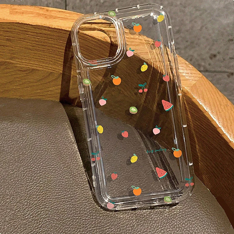 thumbnail image 1 of Funda transparente con estampado de flores de fresa de verano para iPhone 14 Pro, funda para iPhone 11, 13, 12, 15, 16 Pro Max, XR, X, 7, 8 Plus, funda a prueba de golpes, 1 of 5