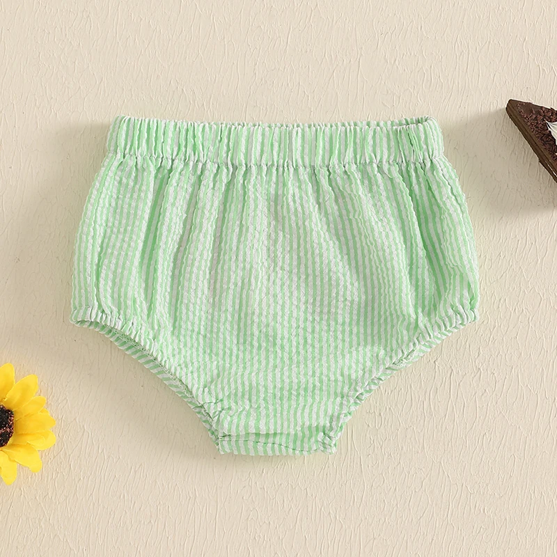 Toddler Boy Summer Shorts Birthday Outfit Letter Embroidery Striped Casual Elastic Short Pants for Newborn Baby