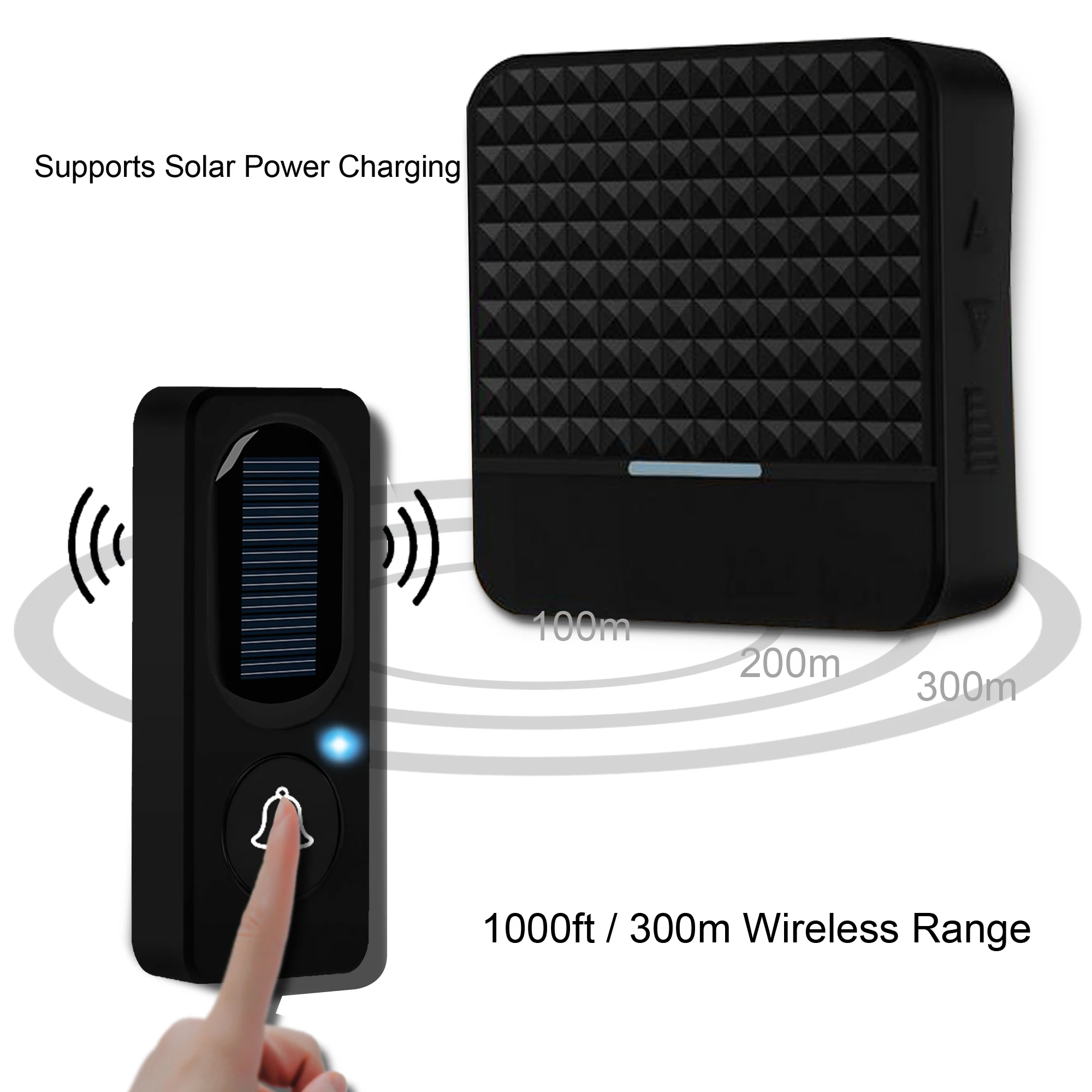 

Wireless Long Distance Solar Power Welcome Chime Doorbell For Home Security Alarm System Independant Door Ring