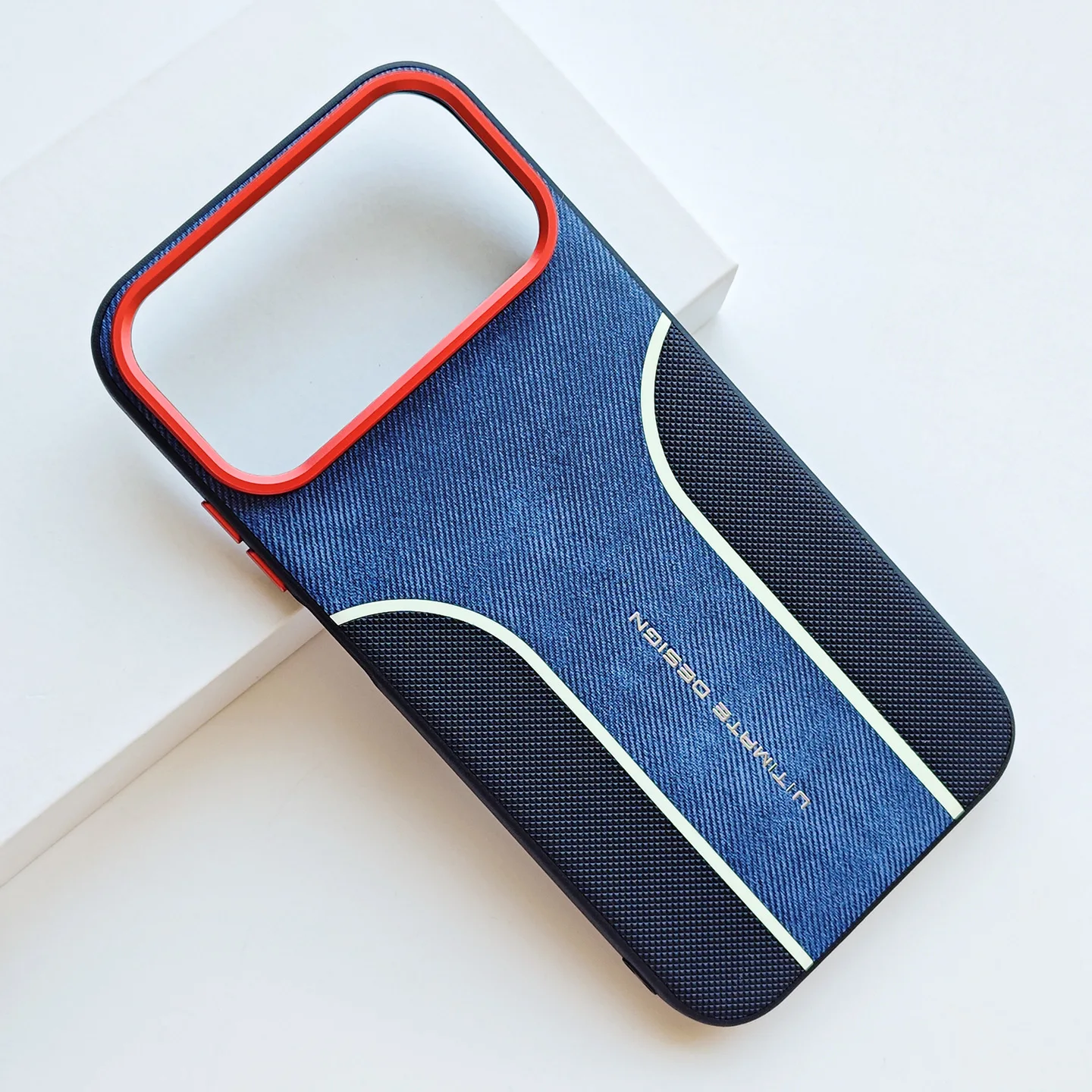 Frosted Matte PU Leather Shockproof Case with Metal Buttons & Lens Ring