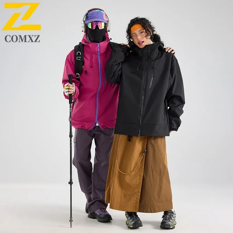 COMXZ Luxury Loose Men Jacket Versatile Camping Durable Motorcycle Coat Fashion Hooded Street Style Comfortable Autumn Outerwear