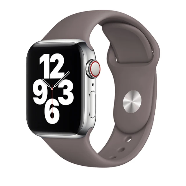 Silicone Strap For Apple Watch Band 44mm 41mm 45mm 40mm 38mm Smart Watch Sports Rubber Bracelet iWatch 6  Serie 7 SE Watchband Coastal Gray