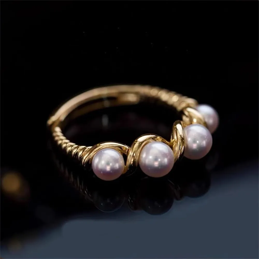 

Кольцо из серебра 925 пробы с жемчугом, 4-5 мм