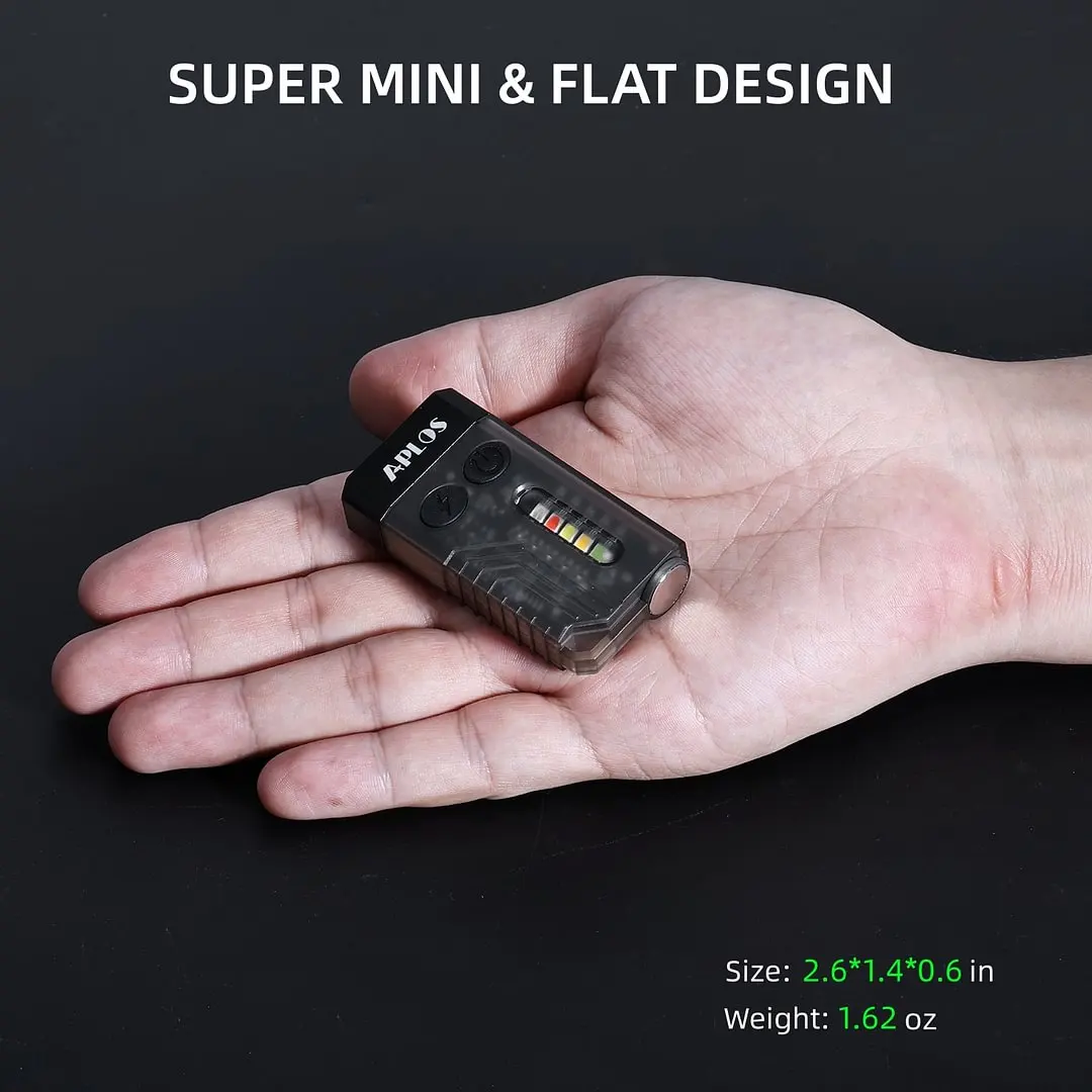 APLOS EDC 손전등 키체인 라이트, 1000 루멘, 휴대용 슈퍼 브라이트, USB C 충전 토치, 비상 작업 캠핑 랜턴, L02