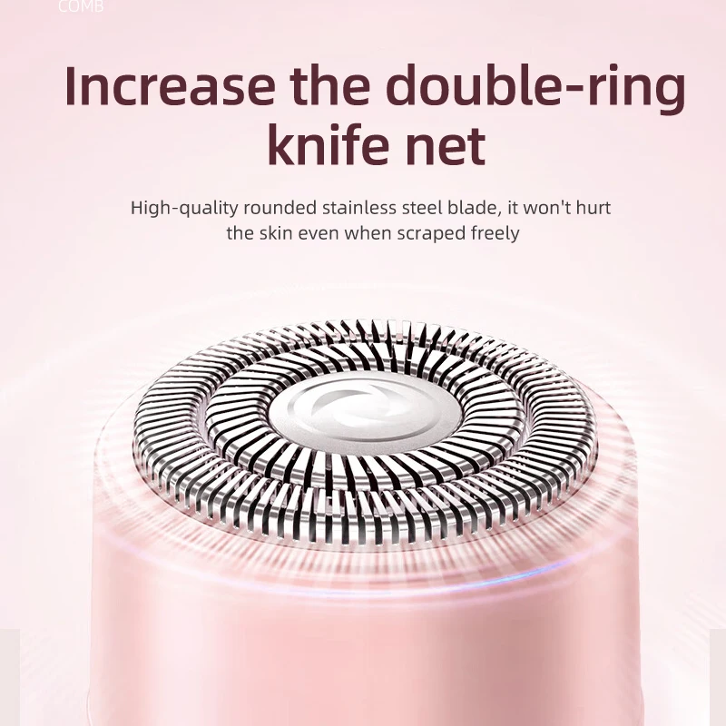 2-in-1 무선 충전식 전기 면도기, 여성용 - 듀얼 헤드 비키니 트리머, 건식 및 습식 사용 모두 가능