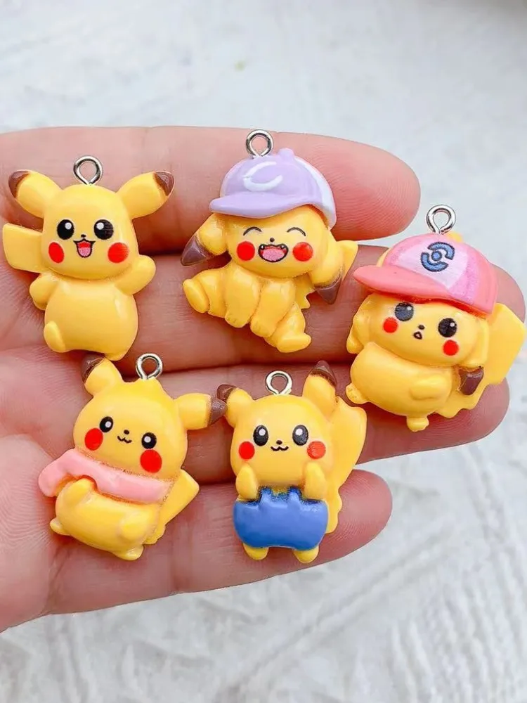 10pcs/pack Kawaii Lovely Cartoon animal Resin Earring Necklace Pendant Cute Charms DIY Keychain Accessories