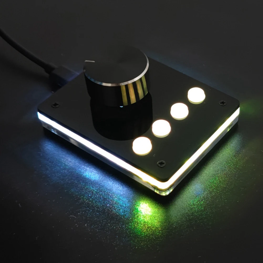 Multimedia Programmable Keyboard USB Knob Custom Keyboard Mini Macro Keyboard Volume Controller (Small White Button) 6