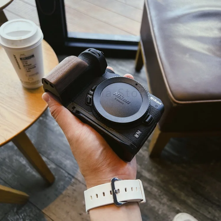 Tripé de Madeira com Cabeça Esférica Suporte tipo l Tripé Antiderrapante Placa de Liberação Rápida Alça Base para Câmera Nikon Z30 Arca-swiss Rrs