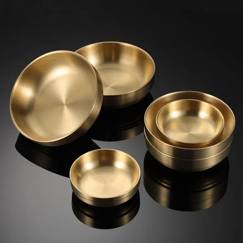 Heat Insulated Stainless Steel Bowl Mixing Bowl Double Layer Rice Bowls Metal Ice Cream Soup Bowls For Kitchen Flatware stainless steel bowl stainless steel basin