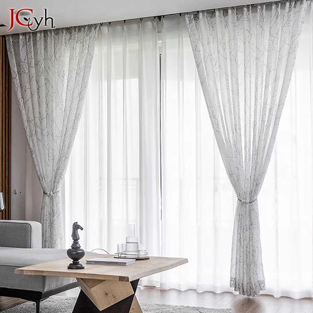 Living Room Voile Curtains for Bedroom Kitchen Elegant Sheer Curtain for Kids Rooms Doorways Linen Look Texture Rideau Treatment